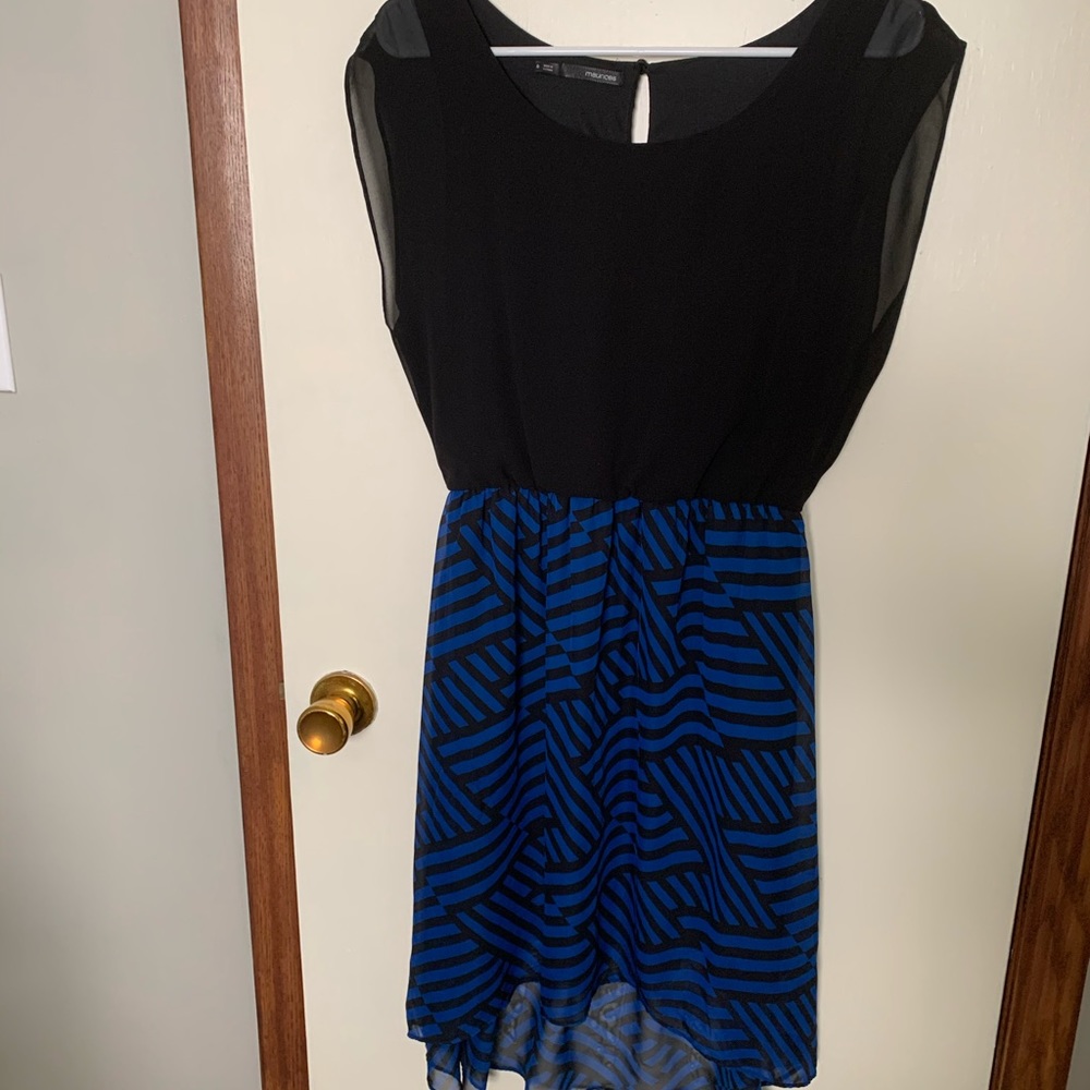 Black and Blue high low dress